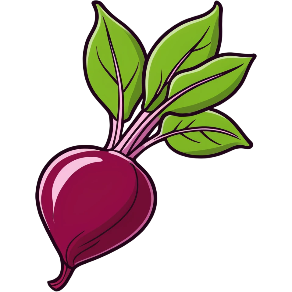beetroot, cartoonish sticker emoji
