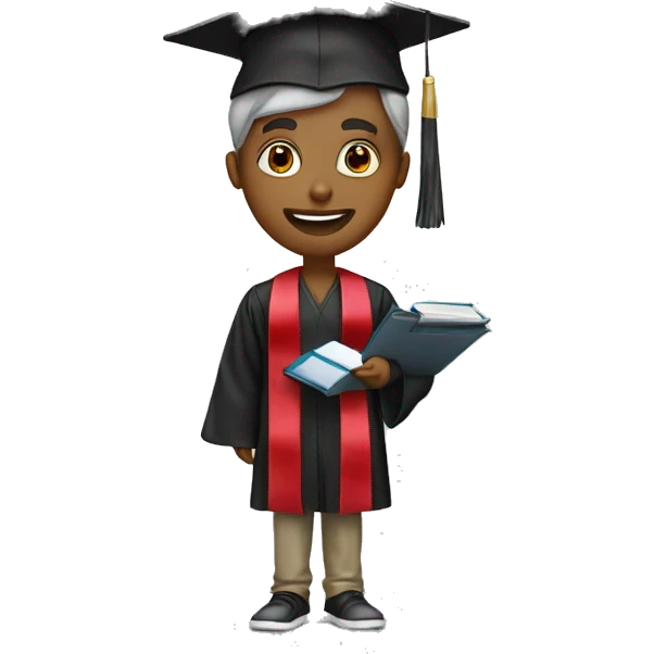 Student being presented with doctorate degree emoji