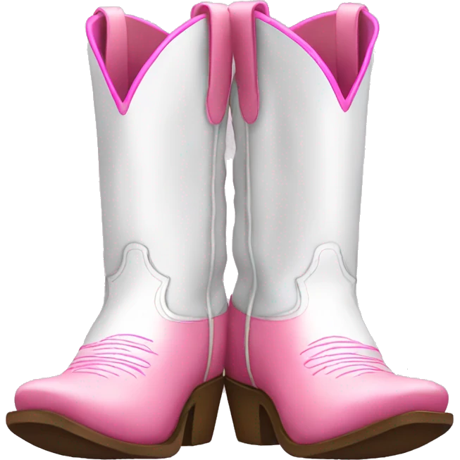 White and pink cowboy boots emoji