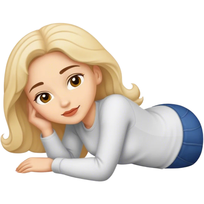 lady laying down on stomach  emoji