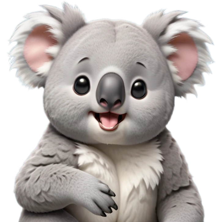 cinematic-cute-yawning-realistic fluffy koala-portrait-emoji,-head-tilted-slightly-with-a-dramatic,-wide-open-yawn,-showcasing-a-soft,-downy-grey-fur-with-drooping-ears-and-round-eyes-barely-open-in-drowsy-contentment,-simplified-yet-irresistibly-adorable, realistic fluffy emoji