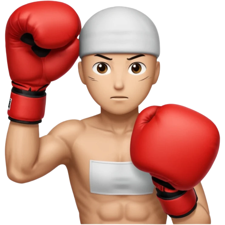 Saitama red hand punch with boxing glove emoji