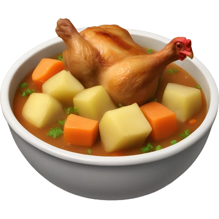 chicken chunk stew with cubed potatoes emoji
