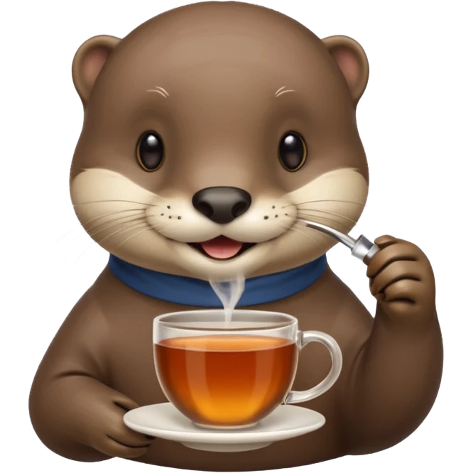 Otter making tea emoji