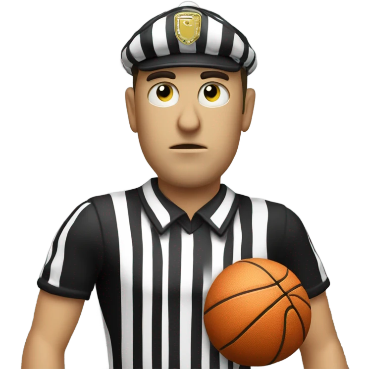 Basketball ref with zebra head. Cancel or thumbs down overlay  emoji