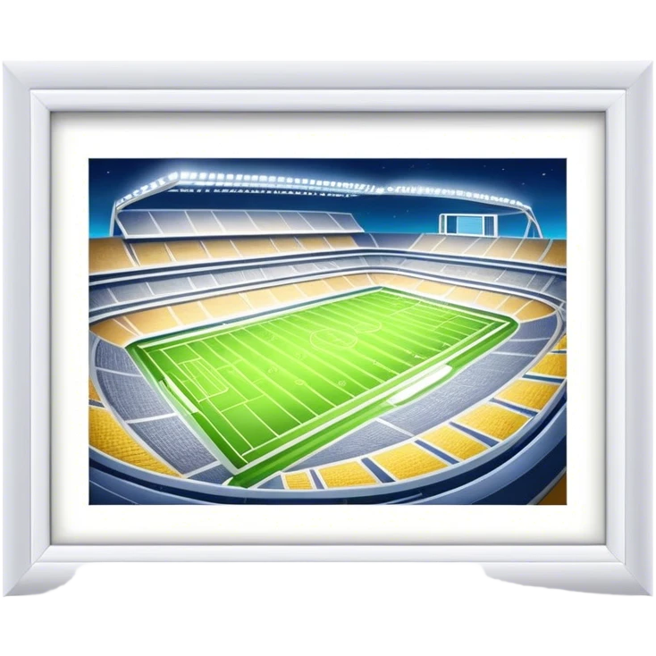 Emoji of a large football stadium, with bright lights,  emoji