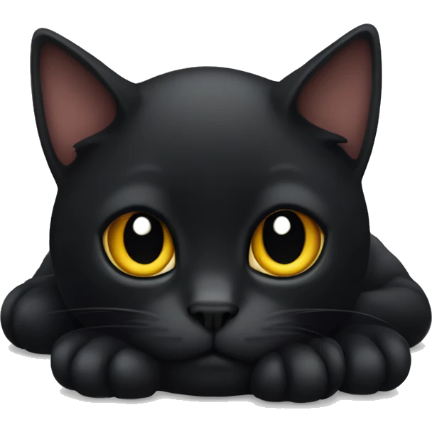Black cat laying on its back emoji