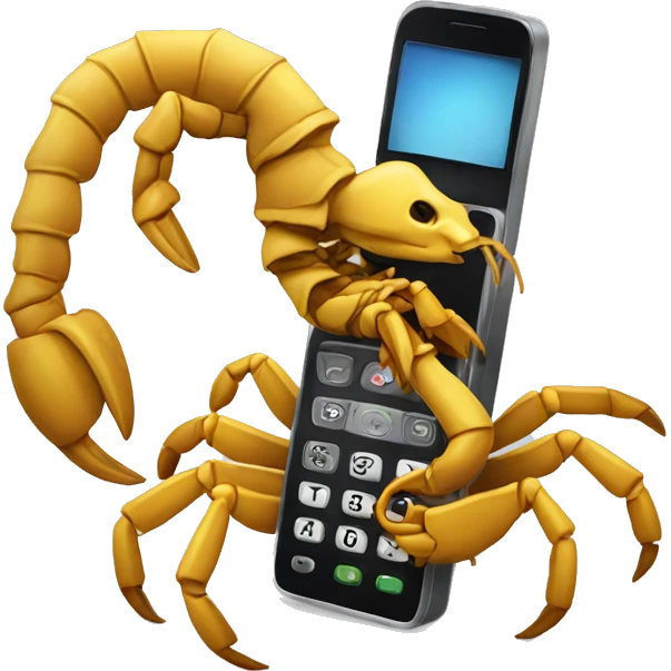 Scorpion holding a phone emoji