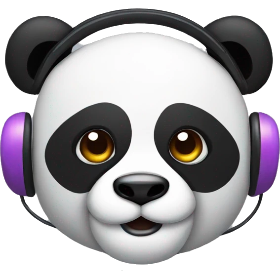 colorfoul panda face wearing headset emoji