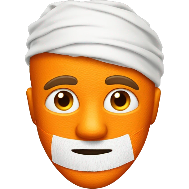 a orange man with bandaged right ear emoji