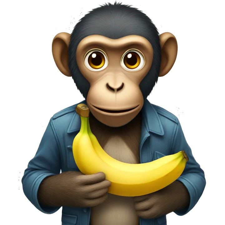 Monkey With Banana and Ginger emoji