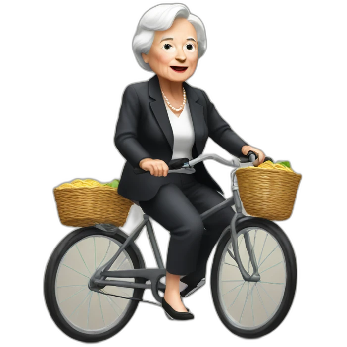 Yellen riding bicycle emoji