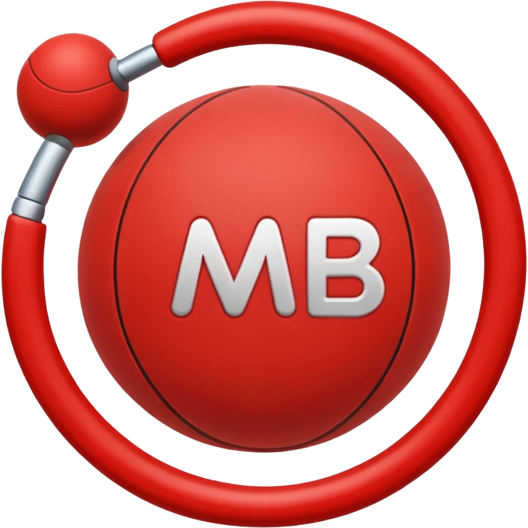 Pull-ball with MB written in the circle in on it emoji