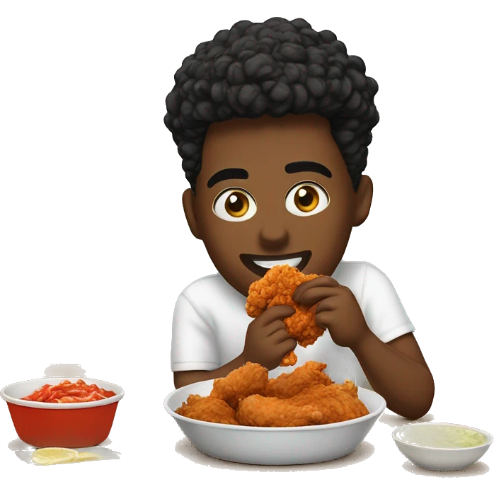 Islander eating fried chicken ￼ emoji