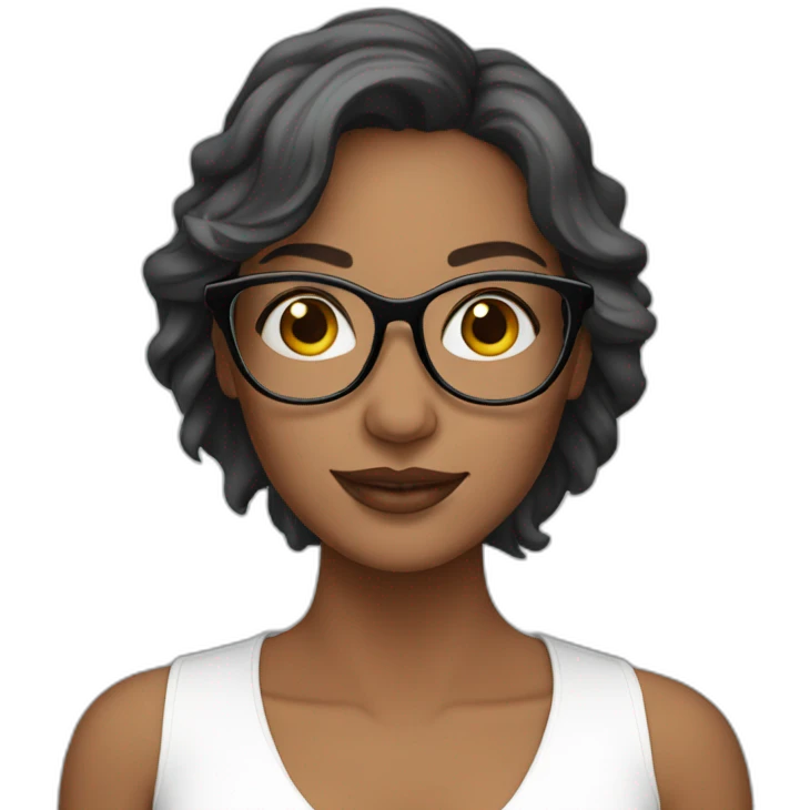 beautiful brunet woman with glasses emoji