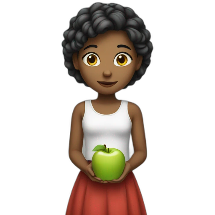 girl with apple emoji