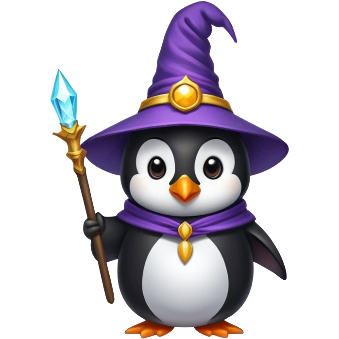 Penguin wizard emoji