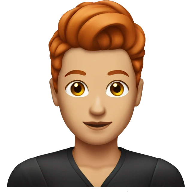 Redhead woman with slick back hair man emoji