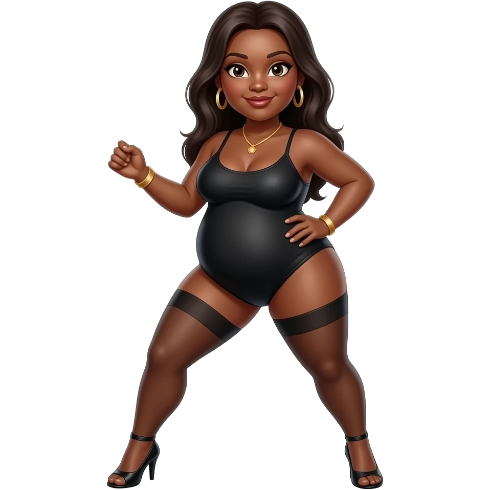 Curvy black woman twerking emoji