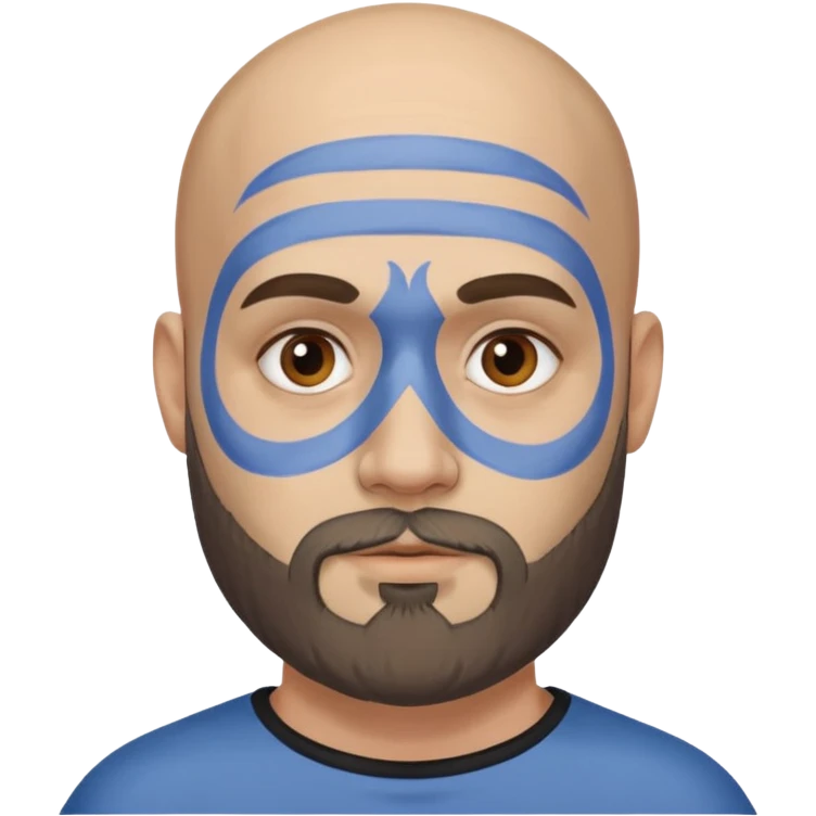 bald bearded man with face paint emoji