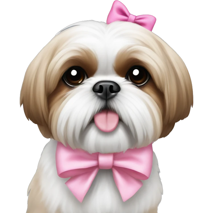 Shih tzu with pink bow emoji