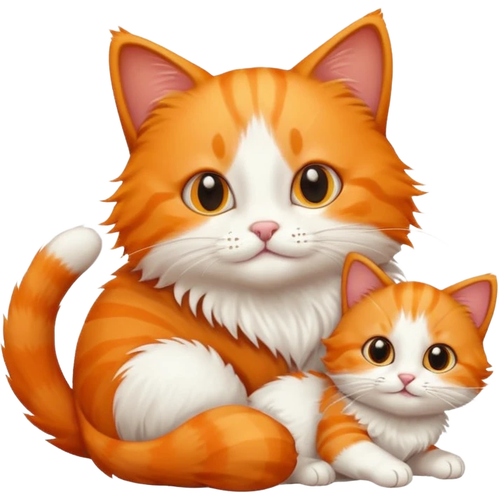 Orange cat with baby cat emoji