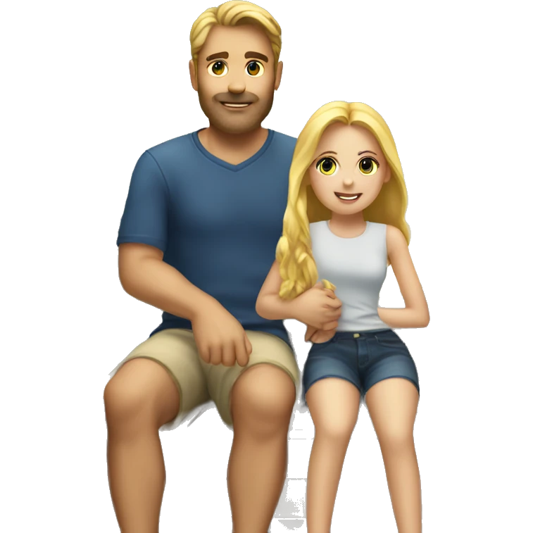 A man putting a blonde girl on a boat emoji