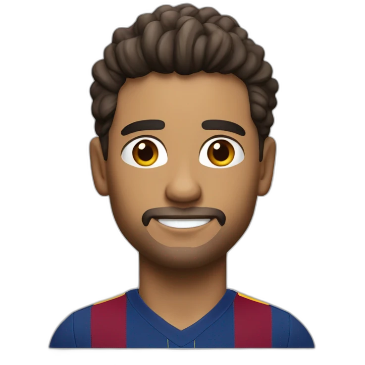 Ronald Araujo in Barcelona shirt with the ends of his hair in white colour emoji