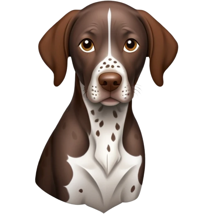 German shorthaired pointer with 3 dark brown spots  emoji