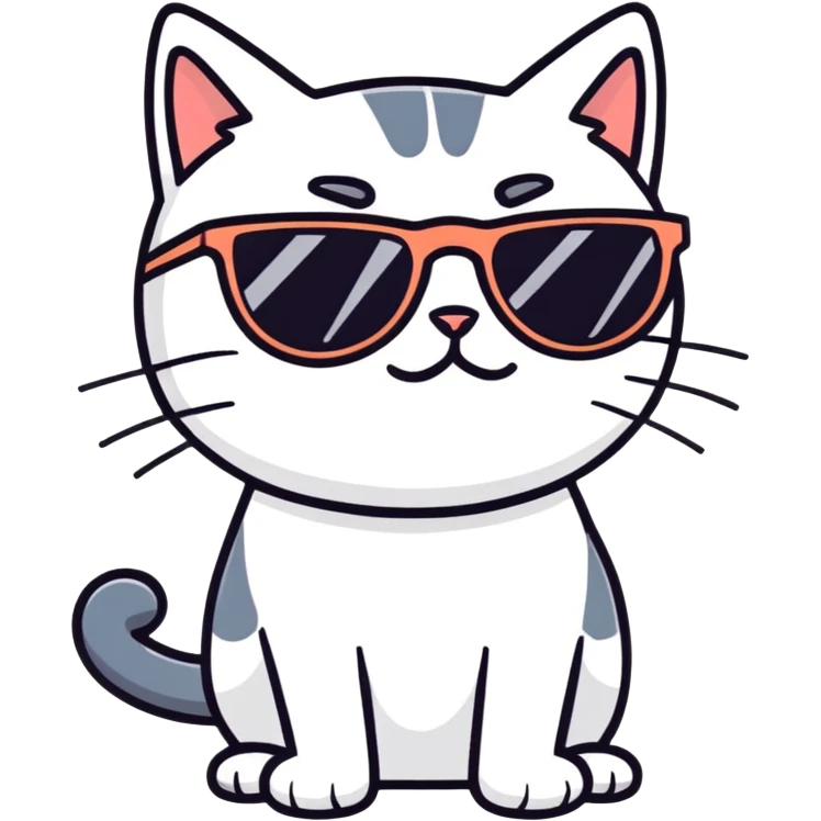 Cat with sunglasses emoji