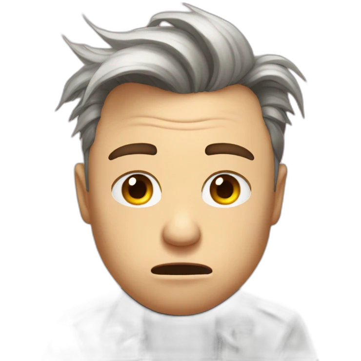 Elon musk with miserable hair crying emoji