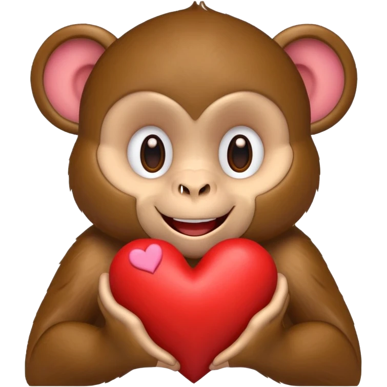 Monkey with hearts emoji