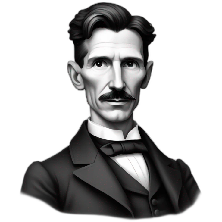 realist black and white nikola tesla emoji