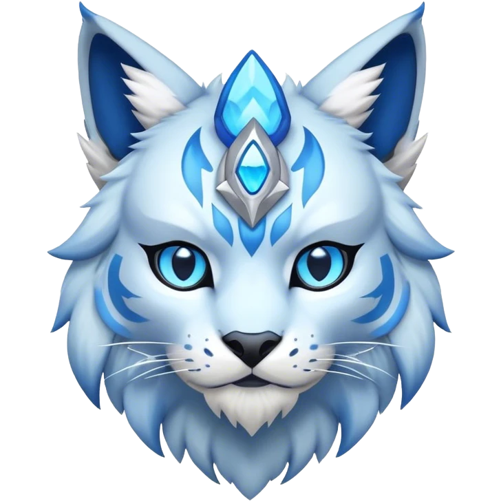 A blue fantasy-lynx-fakemon-Digimon-creature-hybrid emoji