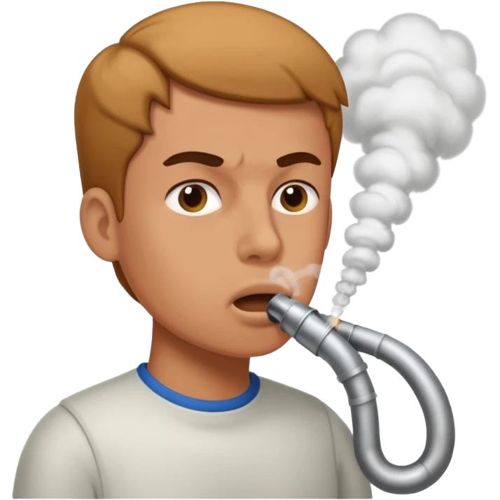 A nose that inhales exhaust fumes with power emoji