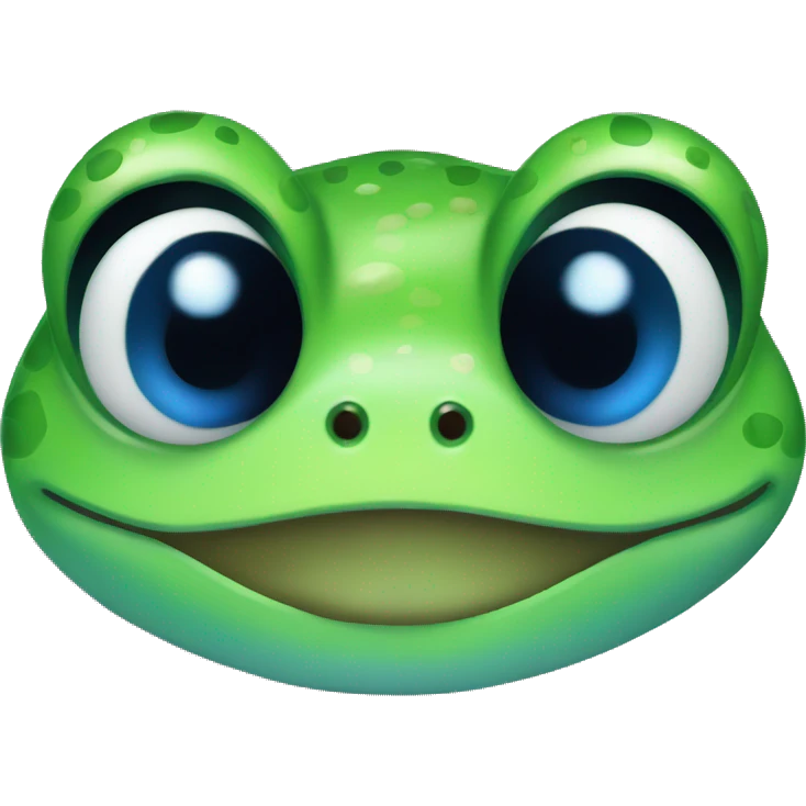 Cute frog with blue eyes emoji