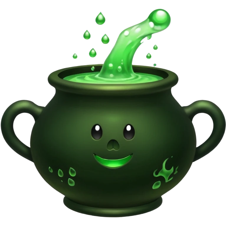Cauldron – Black pot bubbling green potion. emoji