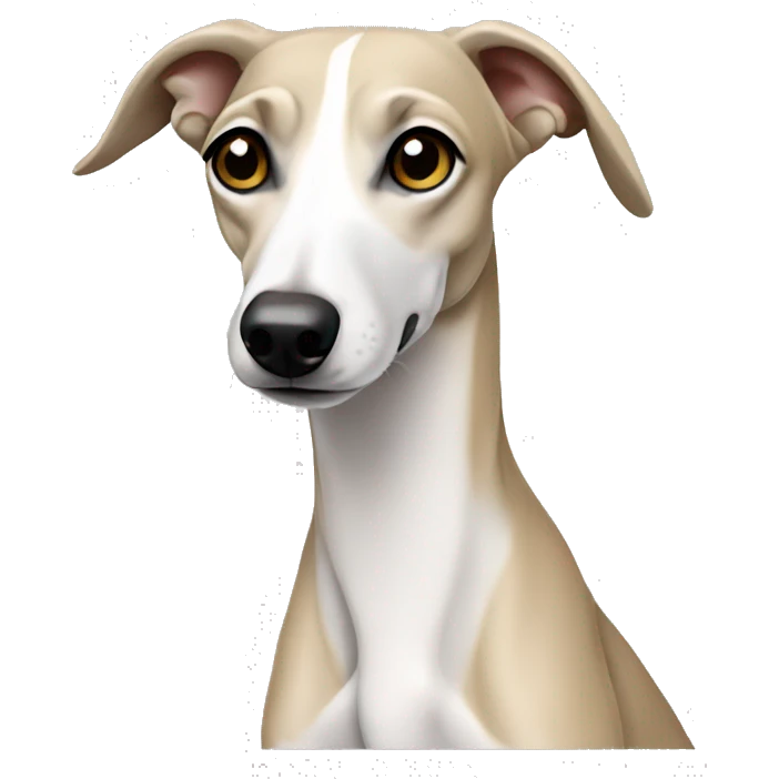 Beige and white whippet emoji
