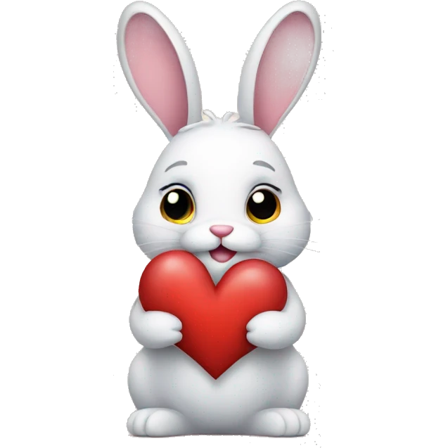 Bunny with hearts emoji
