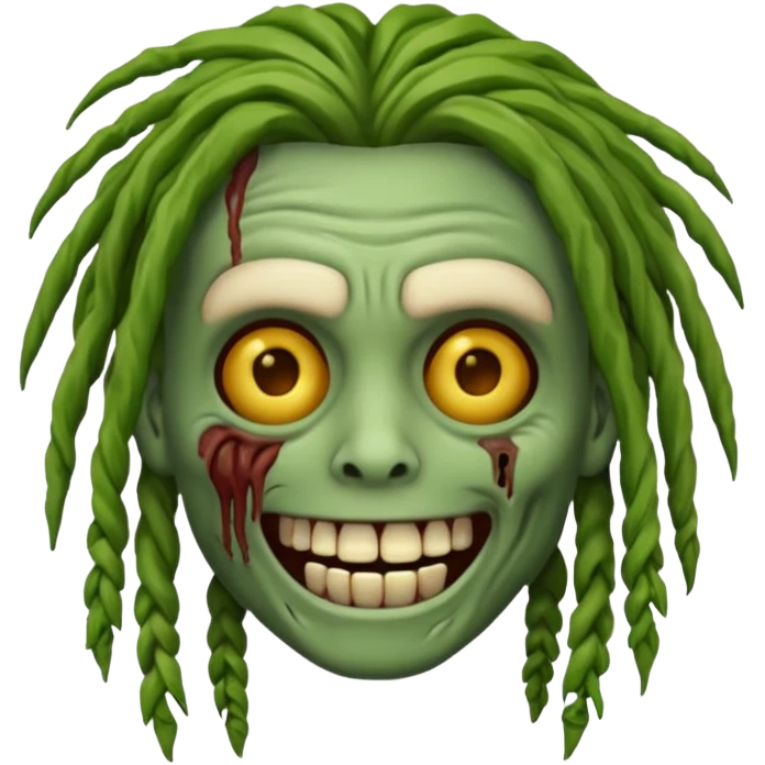 Zombie emoji with dreads emoji