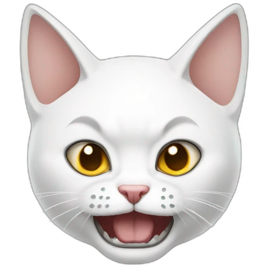 White gato angry emoji