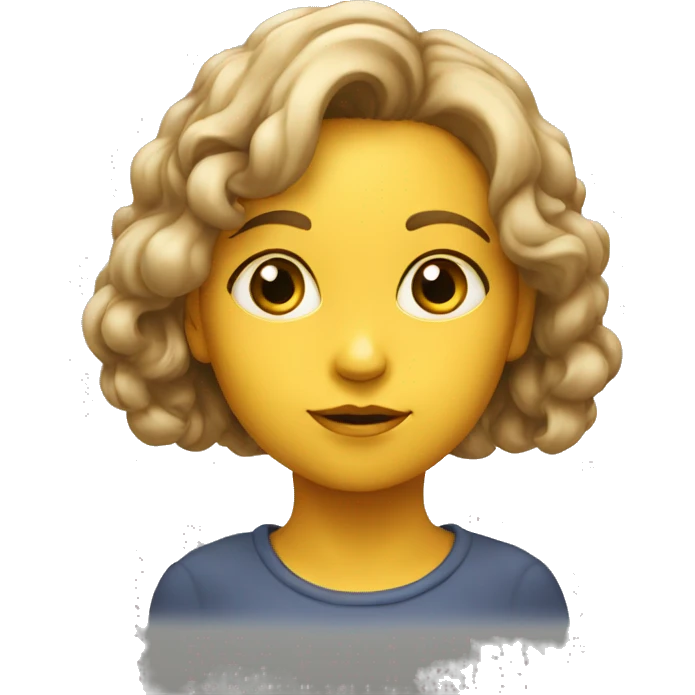young girl, symbolizing intellect, curiosity, and contemplation emoji
