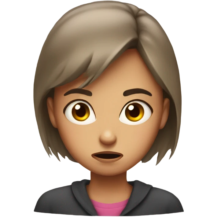 Angry girl rolling eyes emoji