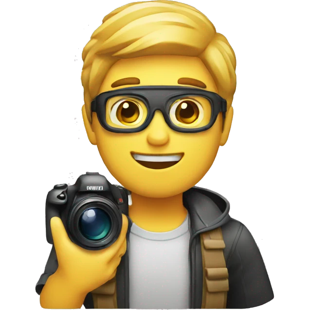 Photographer with lens emoji