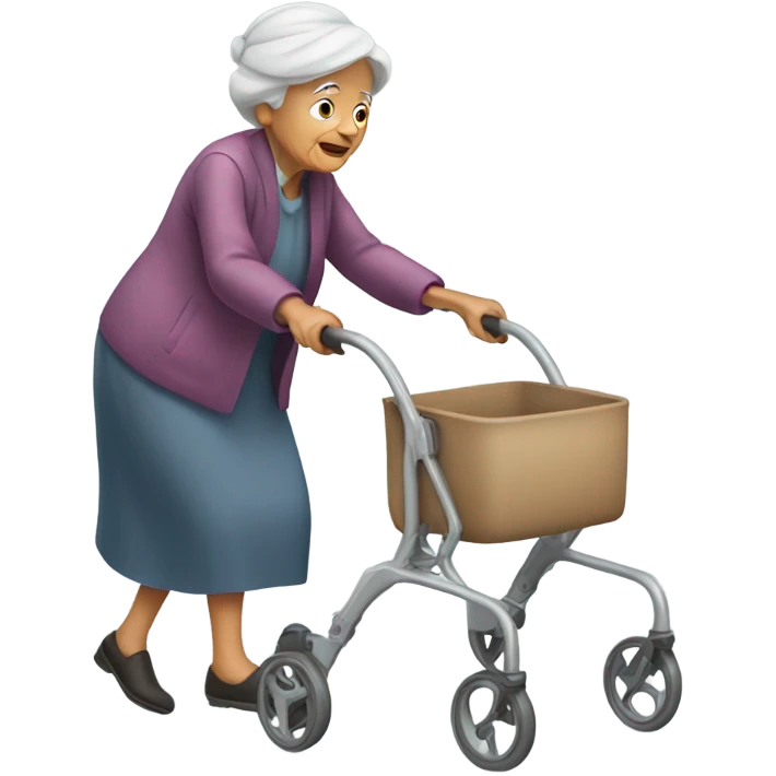 Old woman with walker  emoji