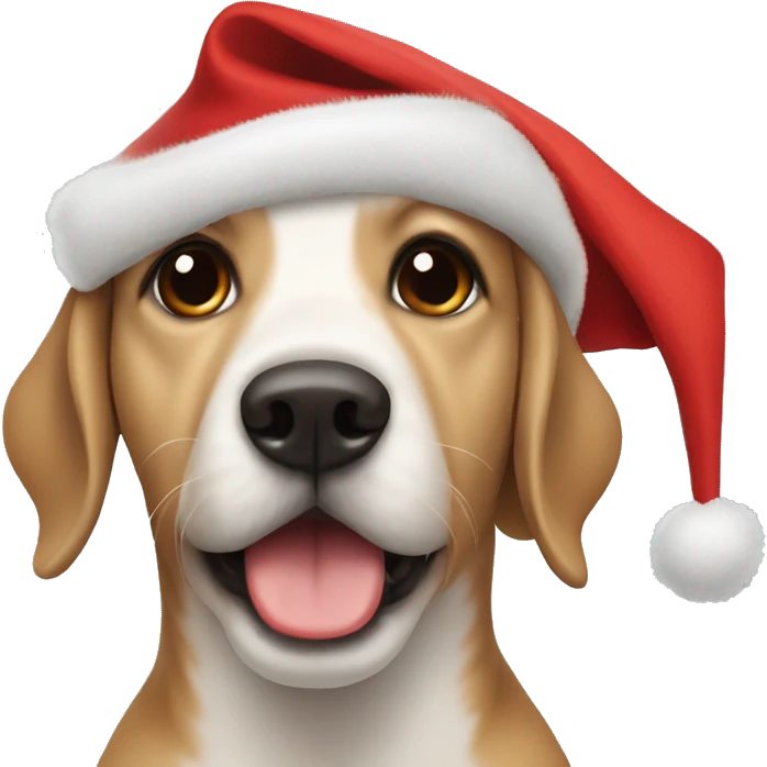 Dog with Christmas hat emoji