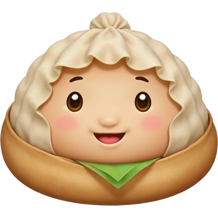 Dumpling with love face emoji