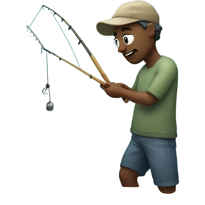 Man fishing in sea emoji