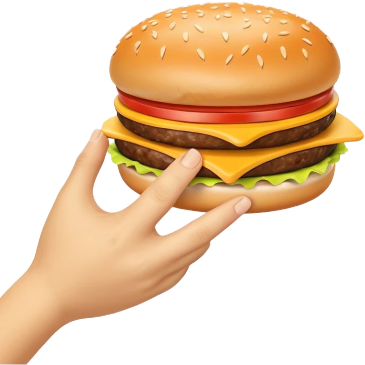 Yellow hand looking like holding burger but without the burger emoji