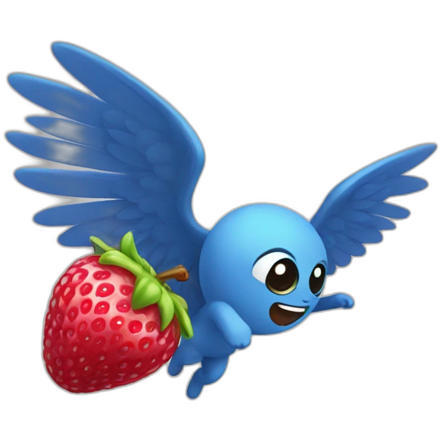 flaying berry with wing emoji